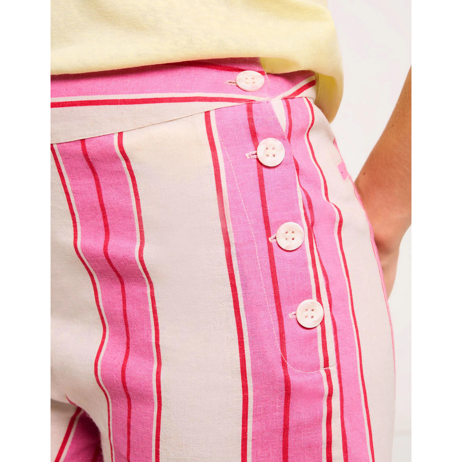 Short Botones Rayas Rosa - Dovena