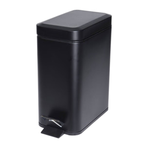 Well home cubo de basura con pedal de 5l en metal color negro