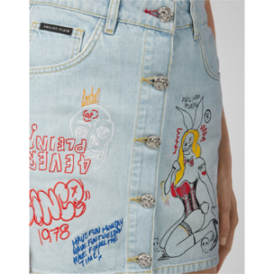 PHILIPP PLEIN Denim Skirt
