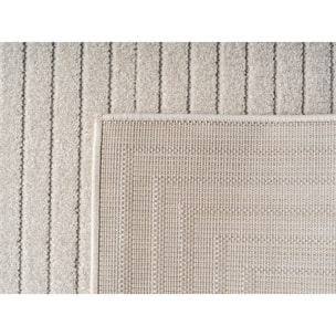 ALVORA - Tapis intérieur/extérieur crème à motif graphique