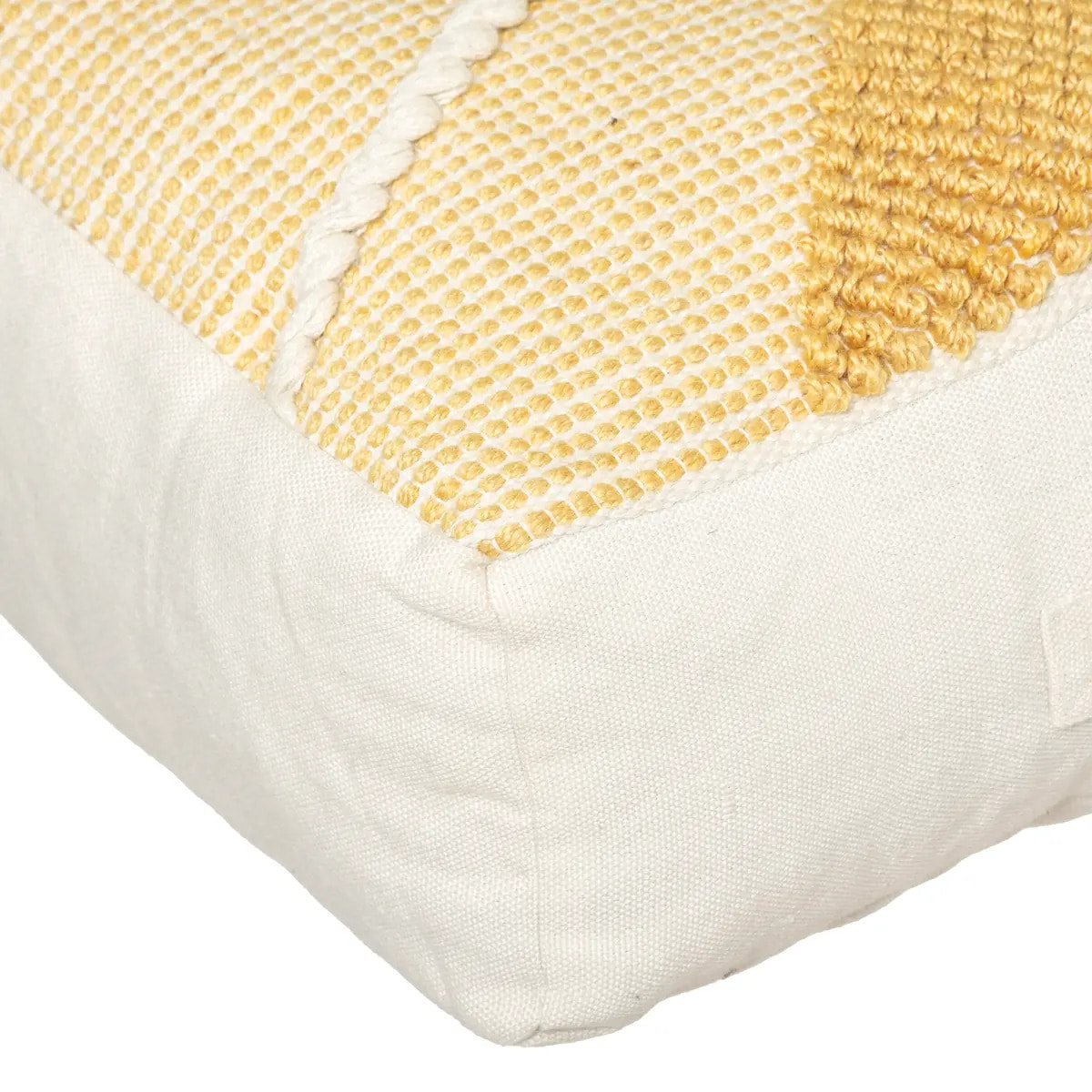 Coussin de sol "R.O.W." - plastique recyclé - jaune ocre 48x48 cm