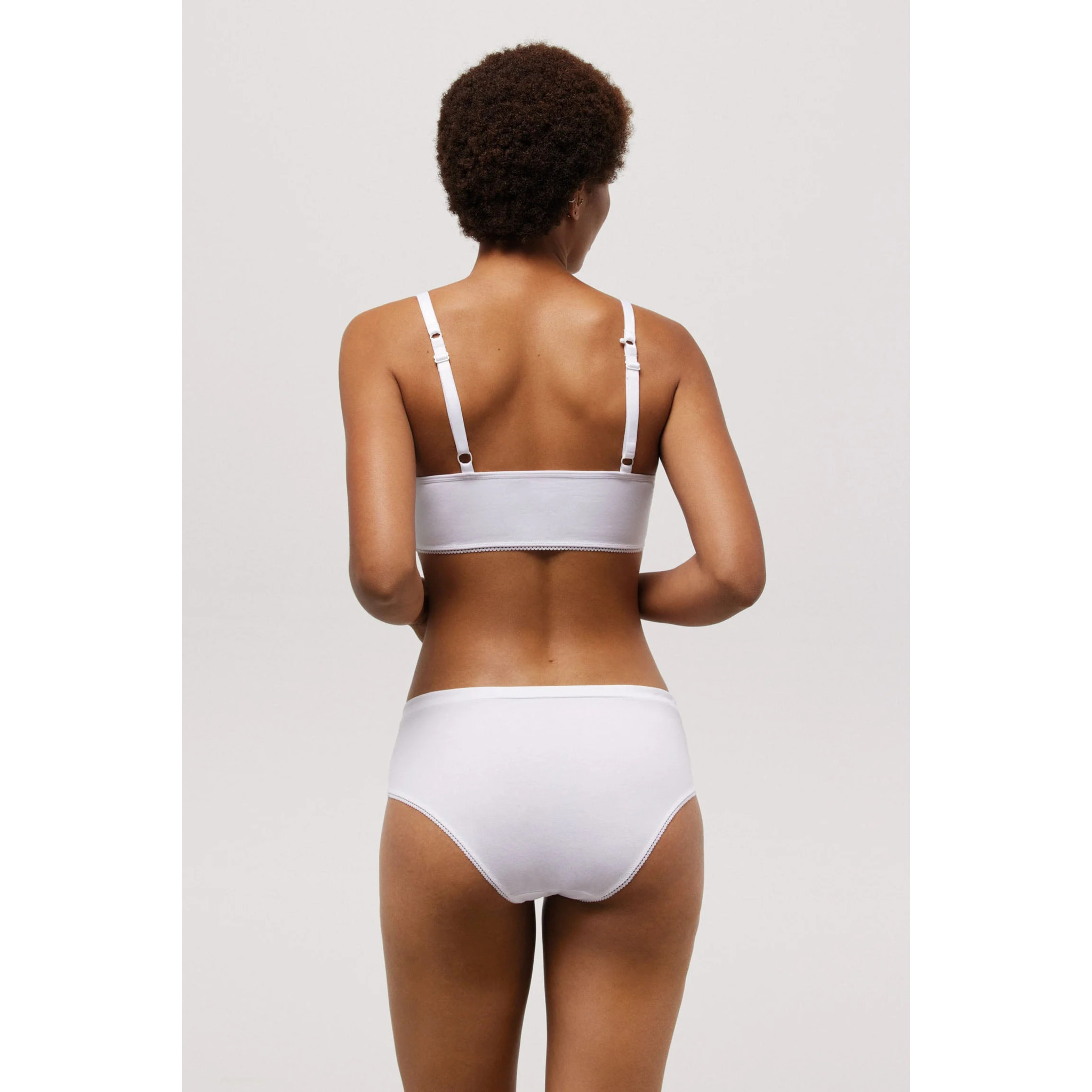 Reggiseno senza ferretto e senza imbottitura in cotone biologico bianco