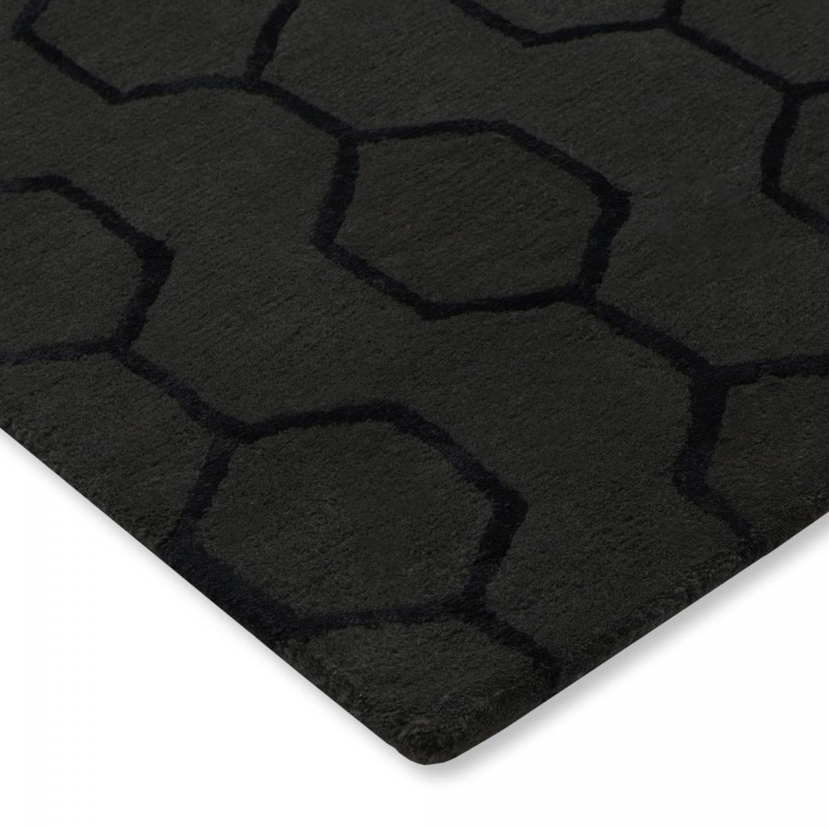 Tapis salon et chambre fait à la main en laine motif faux uni JOAL