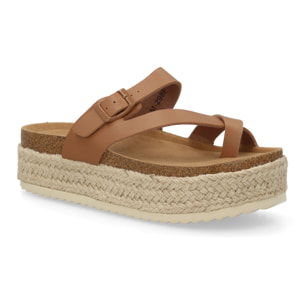 Sandalia plataforma cómoda mujer cierre hebilla