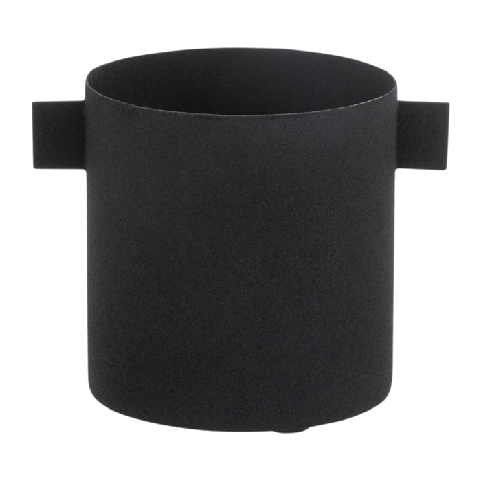 J-Line cache-pot Rond - métal - noir - small - 2 pièces - Ø 11 cm