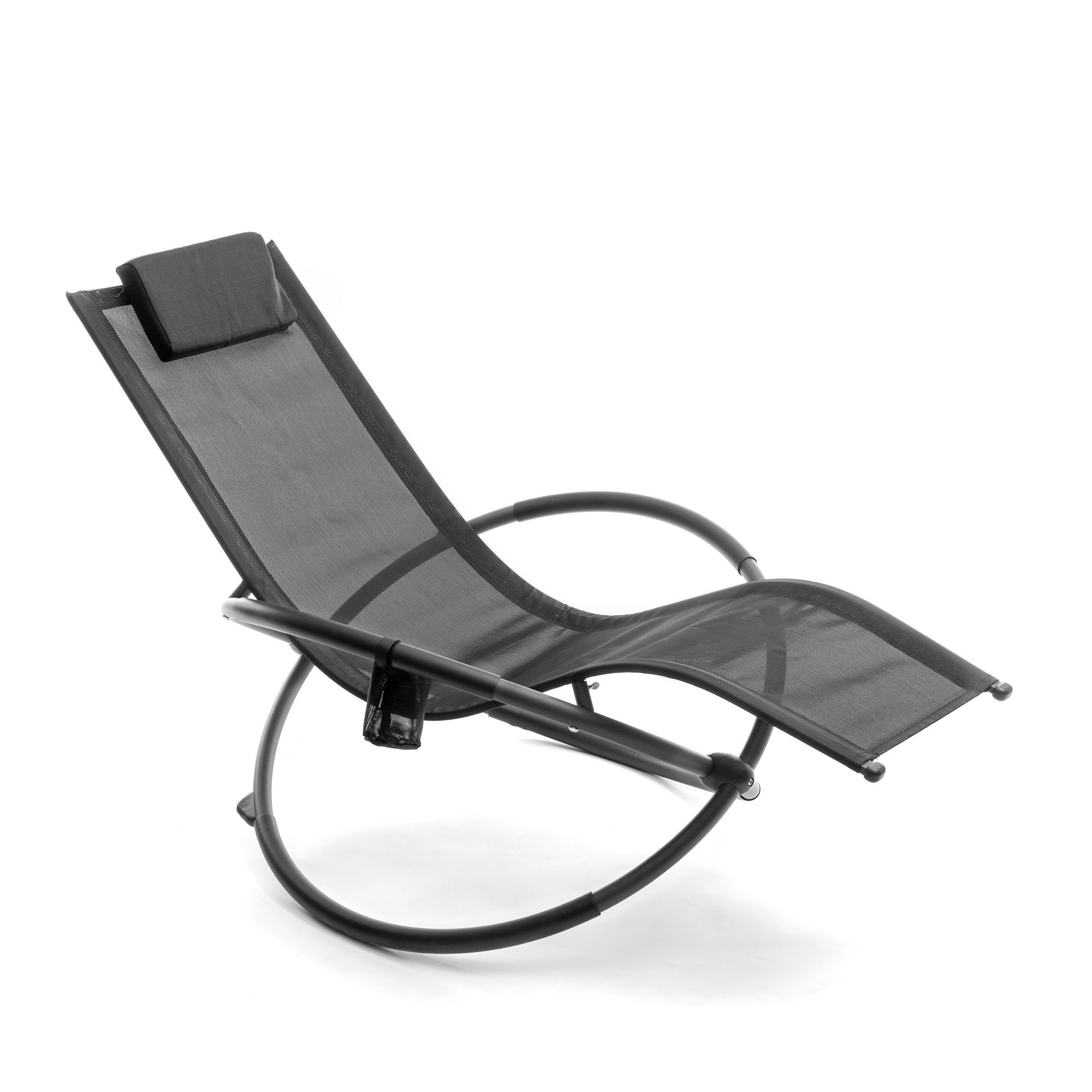 Sdraio a dondolo orbitale pieghevole Rockorb - nero - 150 x 88 x 75 cm