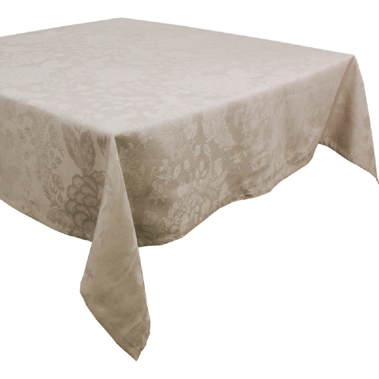 Nappe anti tache lin & coton motif jacquard Mille giverny naturel