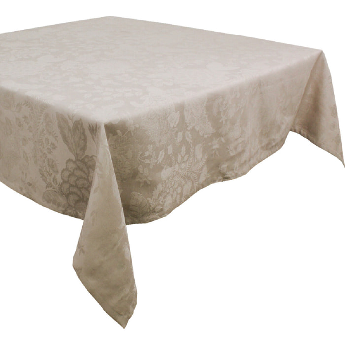 Nappe anti tache lin & coton motif jacquard Mille giverny naturel