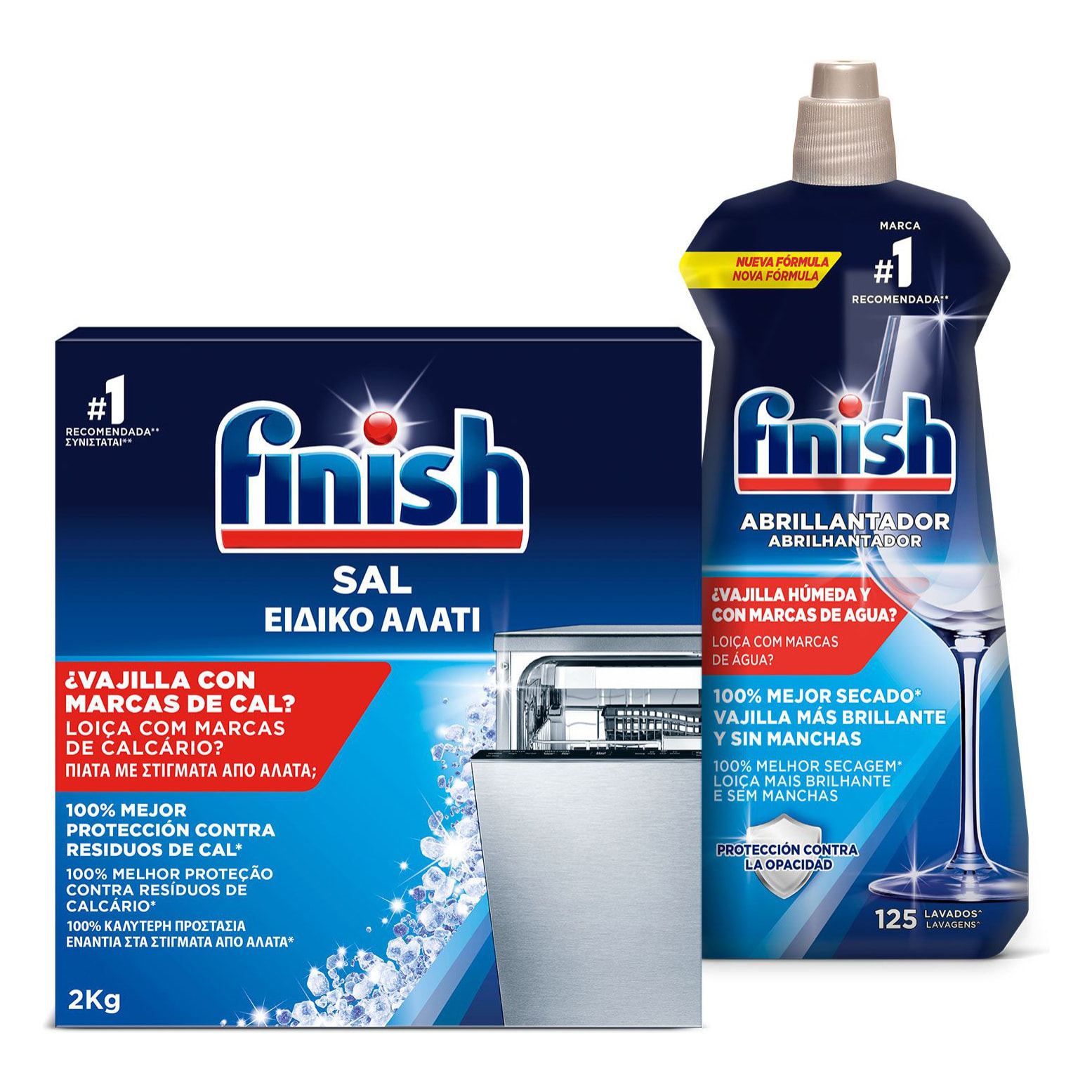 PACK FINISH LAVAVAJILLAS ABRILLANTADOR 500ML+SAL 2KG