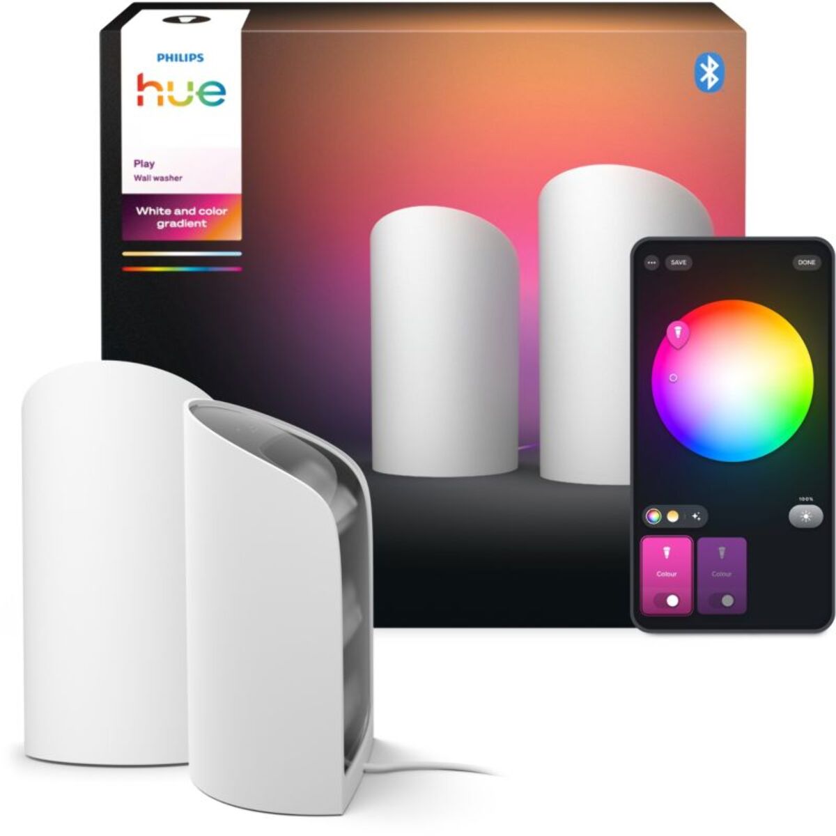 Lampe connectée PHILIPS HUE Play Wall washer Blanc x2 White&Color gr