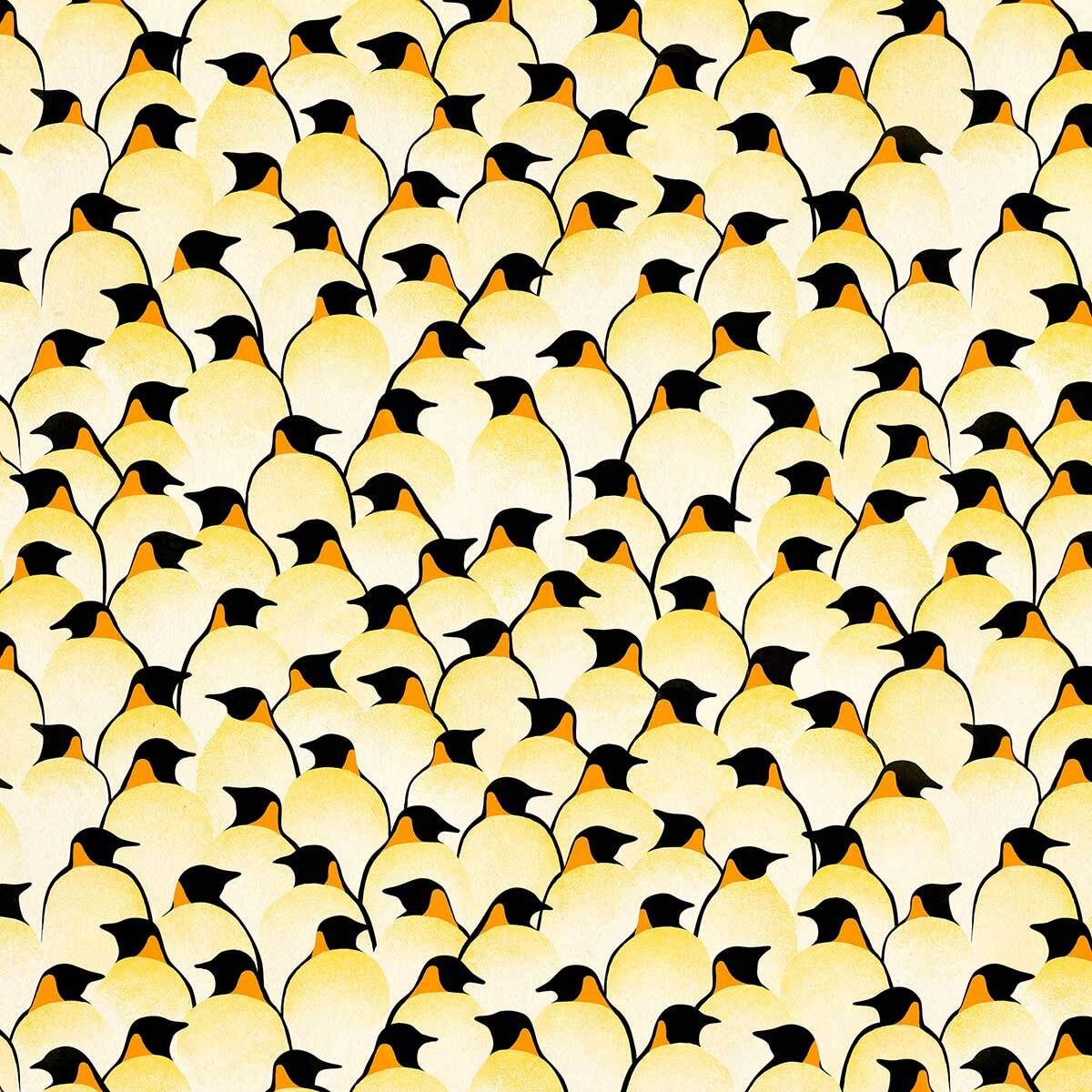 Affiche enfant pingouins  Affiche + cadre en bois - Noir