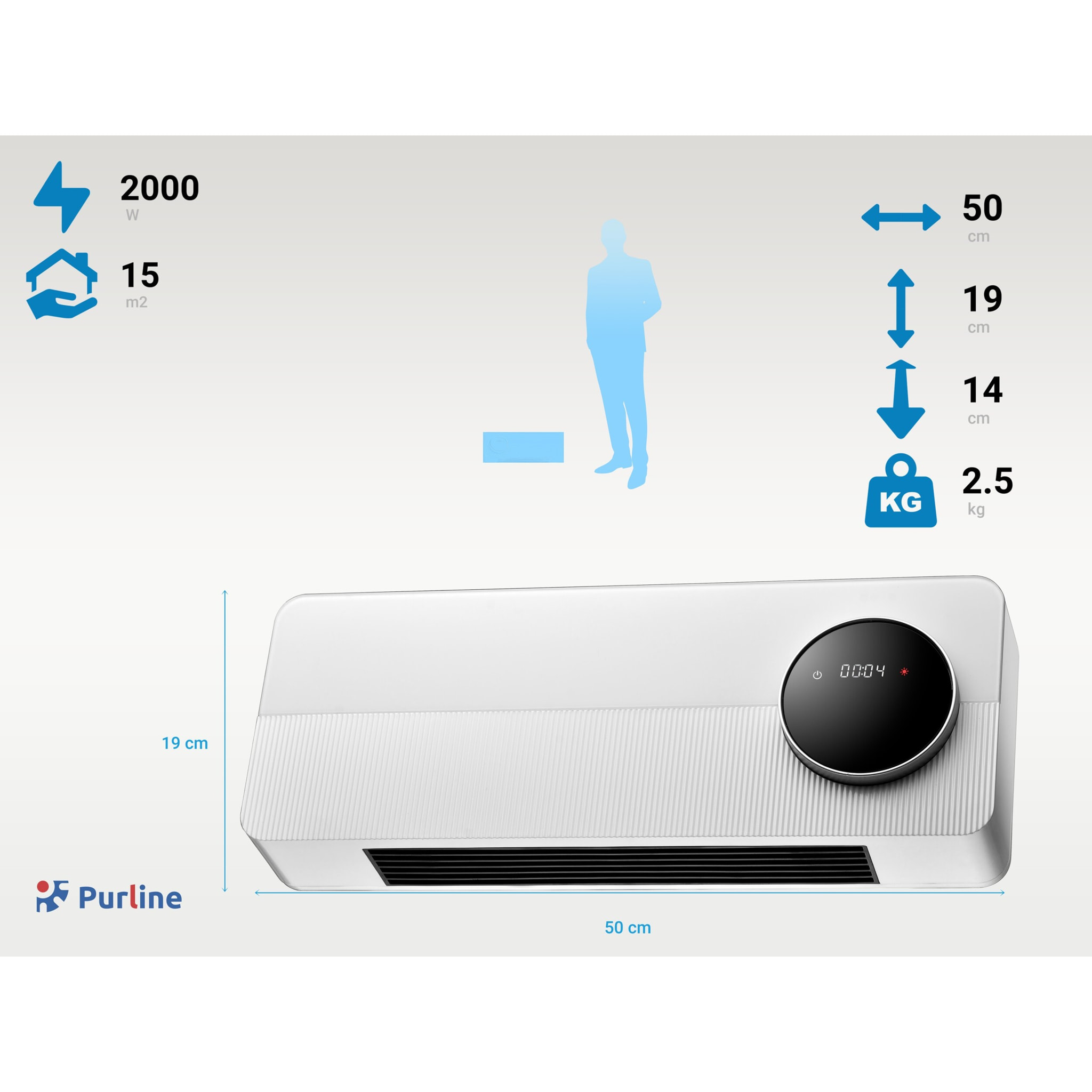 Calefactor Split cerámico de pared HOTI M60N PURLINE