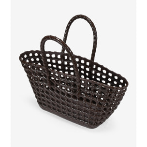 Bolso tote marrón de plástico