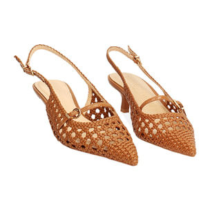 Zapato destalonado cognac tacón 4,5 cm