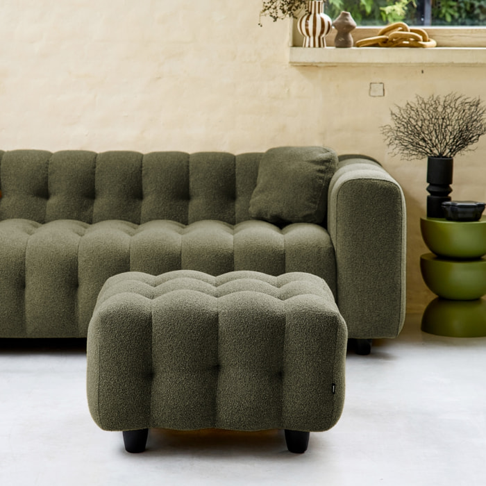 Pouf, repose-pieds pour canapé 3 places Leon bouclette texturée LEON