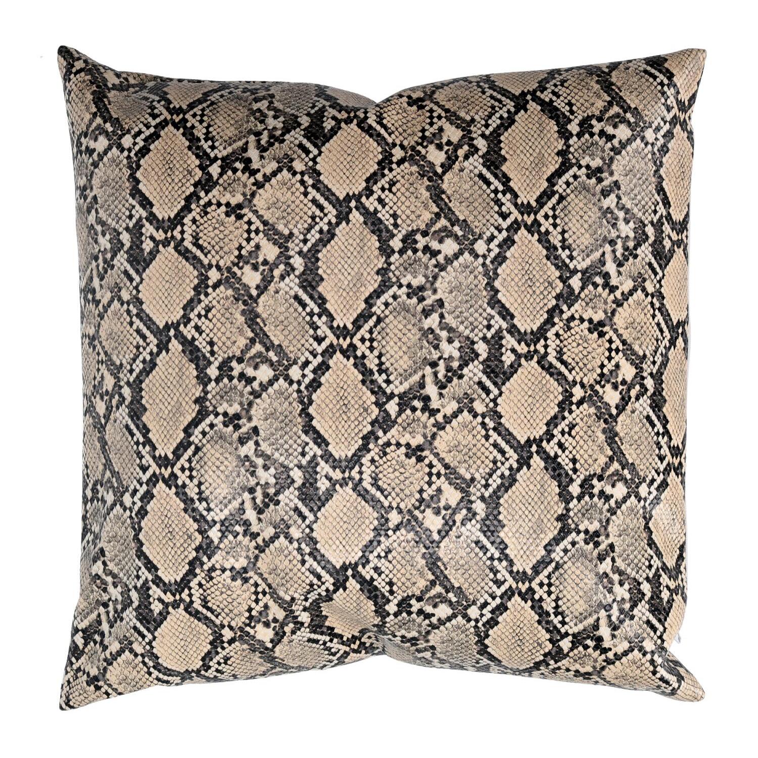 Cuscino in ecopelle marrone quadro cm38x38