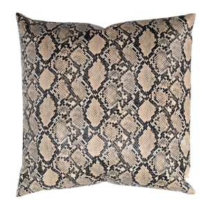 Cuscino in ecopelle marrone quadro cm38x38