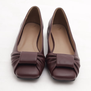 DECOLLETE FLAT FIOCCO BORDEAUX
