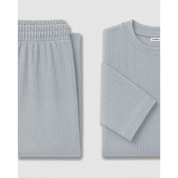 Pijama canalé raya ancha índigo