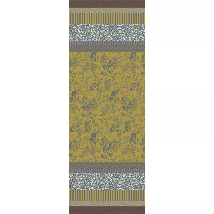 Chemin de table pur coton motif jacquard multicolore Mille vergers mordore