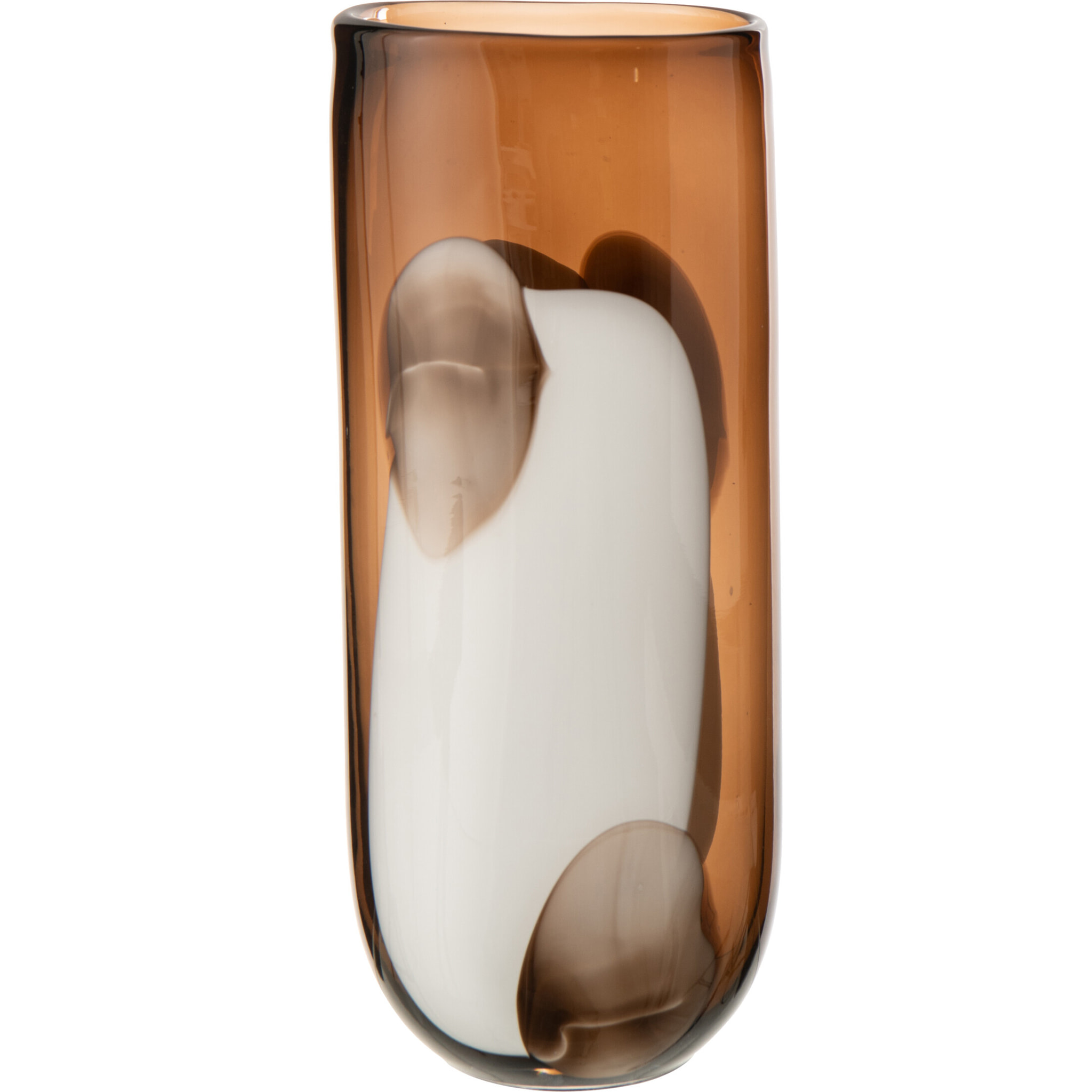 J-Line Vase Mona - verre - transparent/marron - large