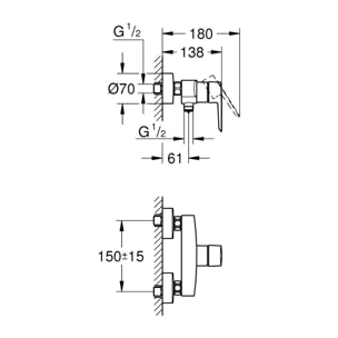 Mitigeur de douche monocommande Start QuickFix