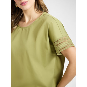 Elena Mirò - Blusa con bordi in pizzo - Verde chiaro