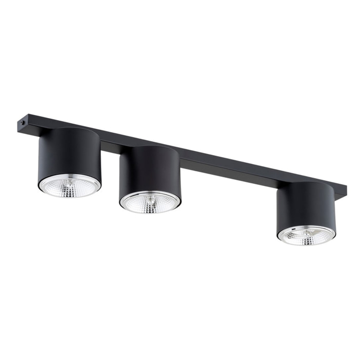 Faretto da soffitto Nano in acciaio nero
