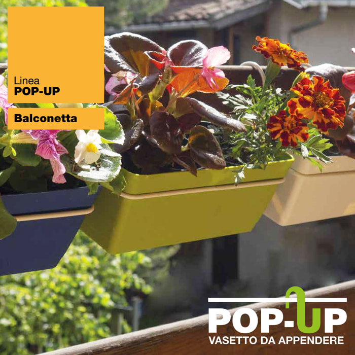 3 jardineras l 22 cm con ganchos, de polipropileno antracita