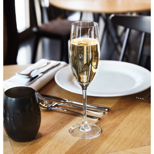 6 Flûtes à Champagne 24 cl en cristallin