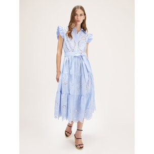 Motivi - Vestido camisero de sankt Gallen a rayas - Light - blue