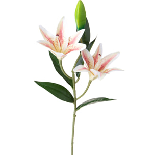 Lilium X2 66 Cm - Pezzi 6 - 18X66X14cm - Colore: Bianco - Bianchi Dino - Fiori Artificiali