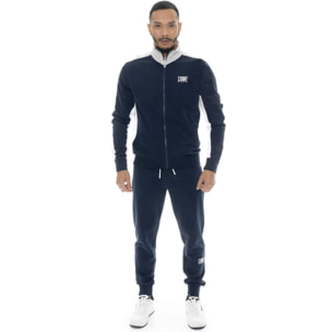 Tuta da uomo in cotone non garzato con colletto e zip Leone Basic