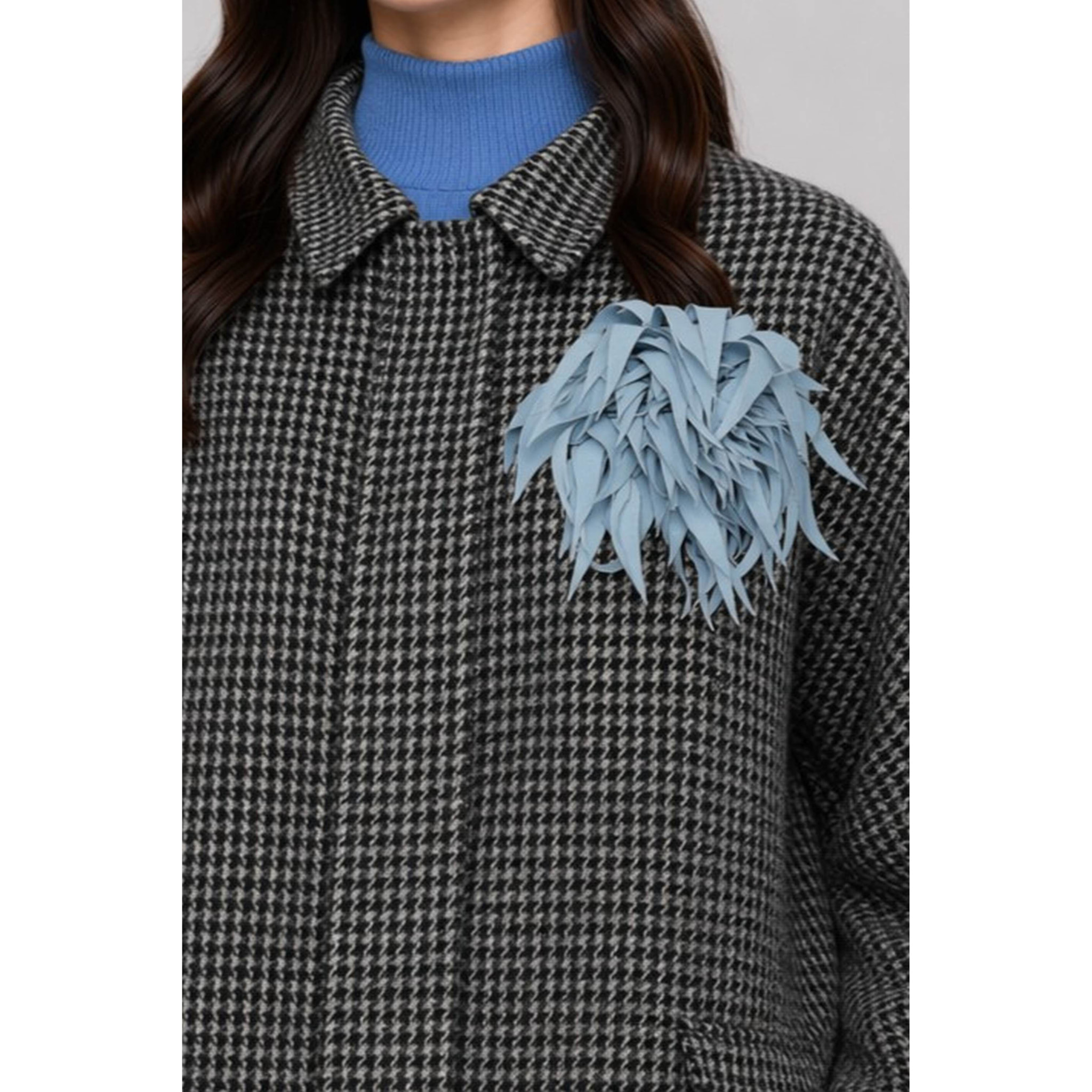 Kocca - Cappotto da donna pied de poule con applicazione floreale Donna