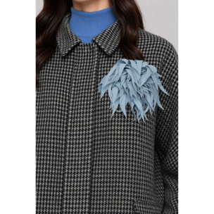Kocca - Cappotto da donna pied de poule con applicazione floreale Donna