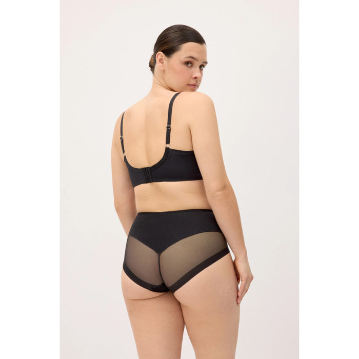 Slip vita alta donna Nero