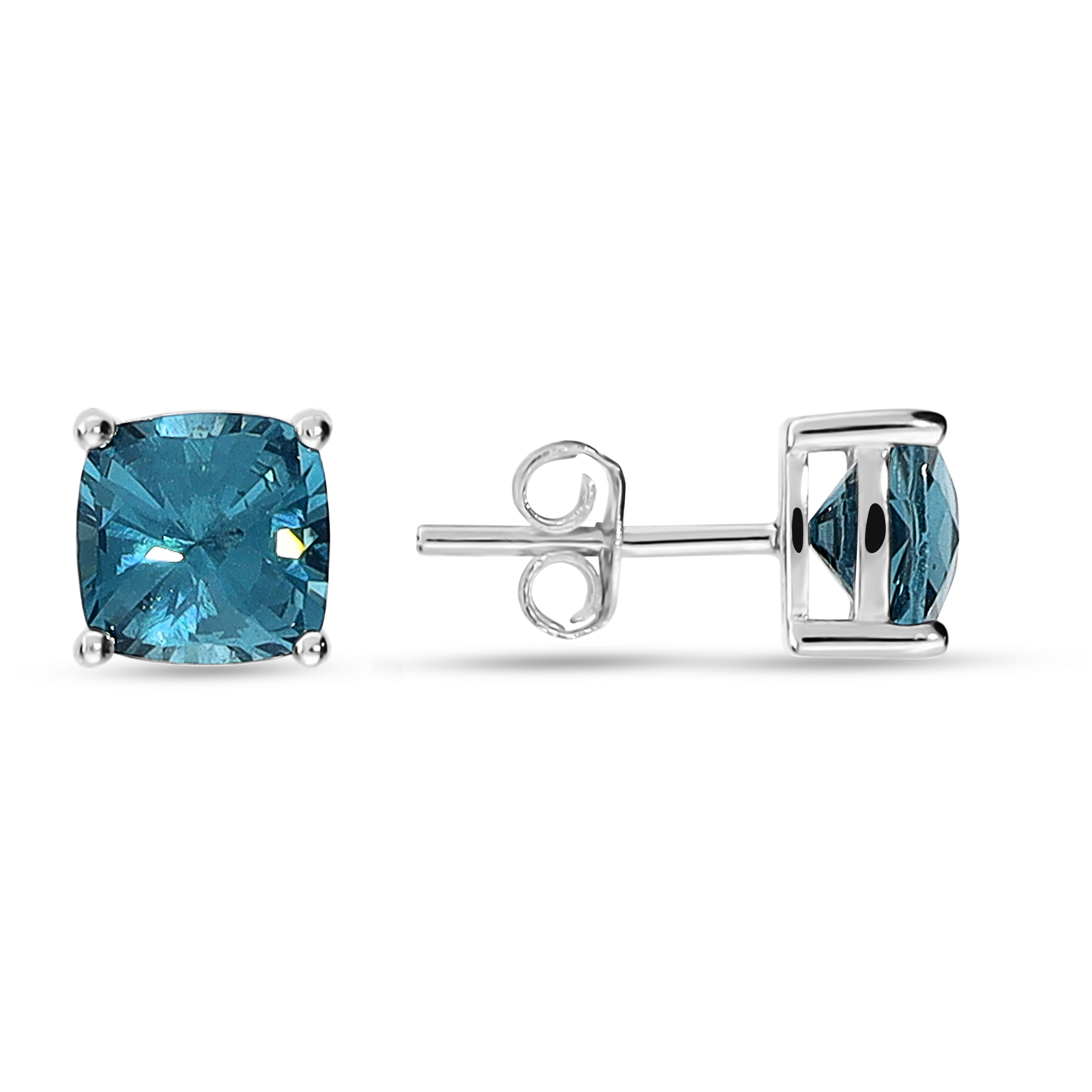 Orecchini in Argento 925 con Prisma Gem Blu