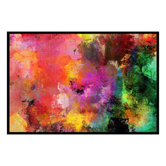Affiche encadrée art abstrait multicolore Affiche + cadre en métal - Noir
