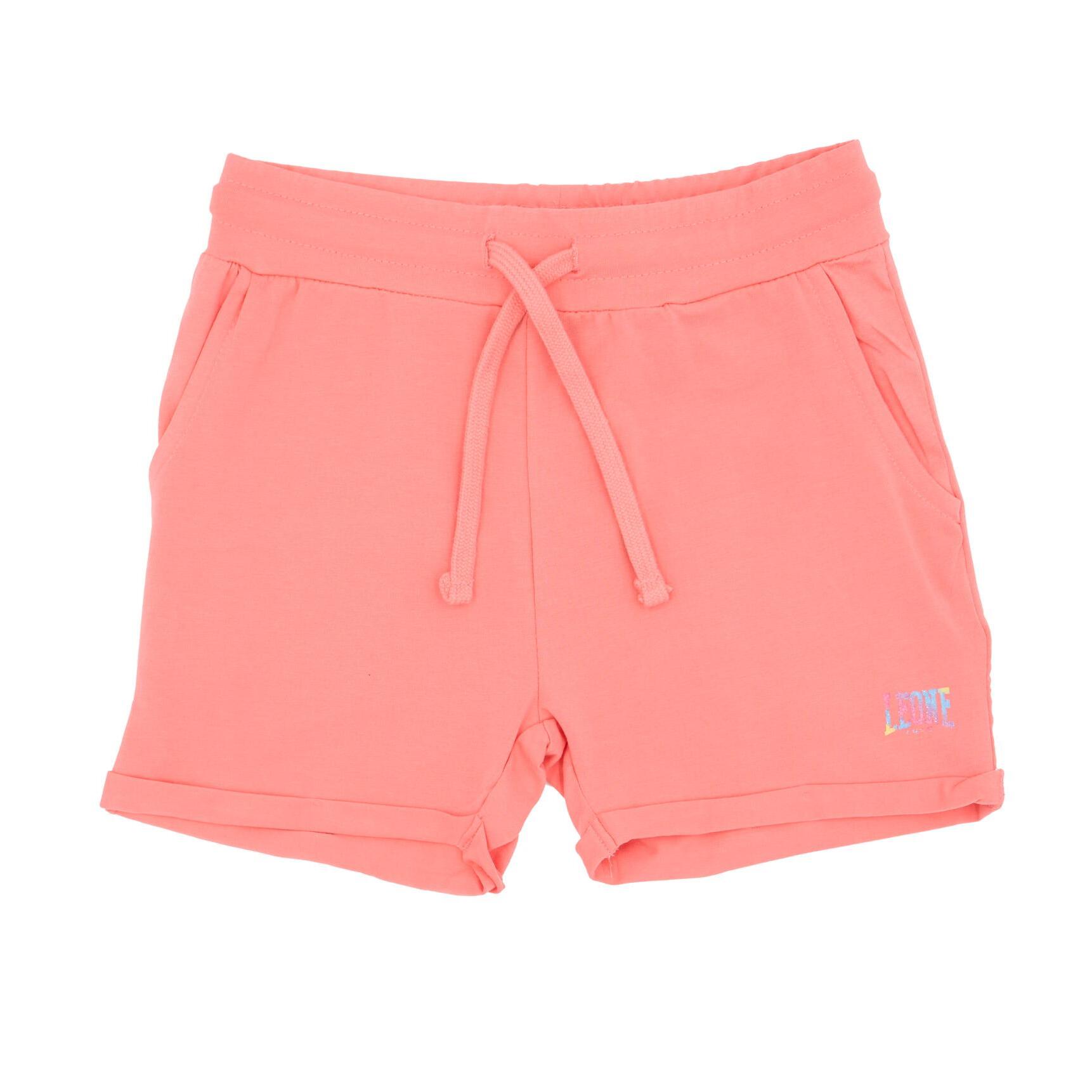 Pantaloncini sportivi da bambina in cotone elasticizzato Leone Bright