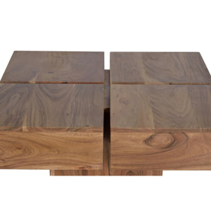 Mesas de Centro de Madera de Acacia 80 Cm Estilo Rústico Moderno