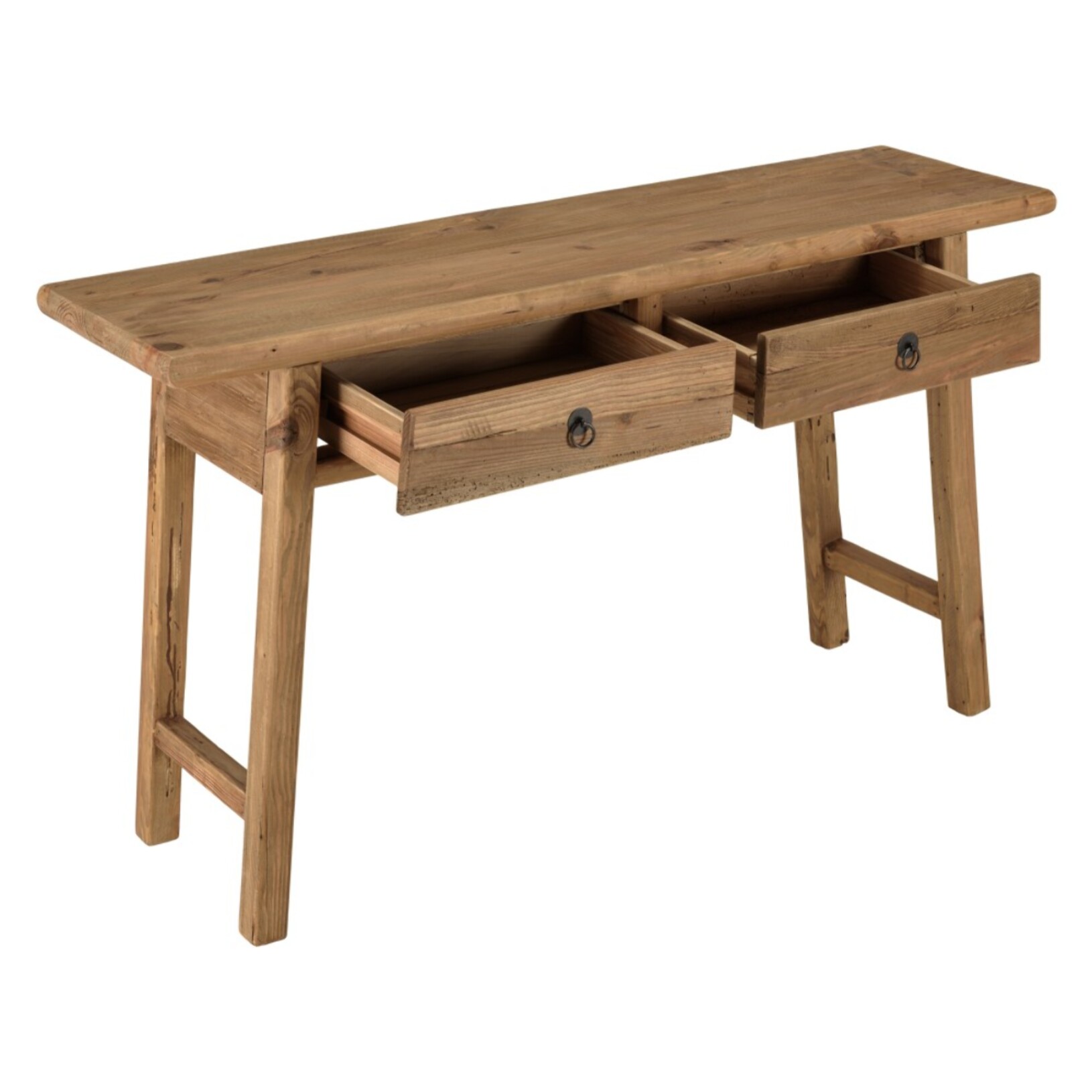 SANDY - Console 2 tiroirs bois pin recyclé