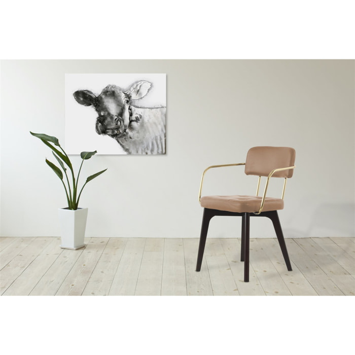 Sedia di design Manchester in ecopelle crema e oro
