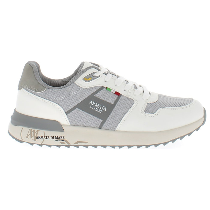 Armata di Mare Scarpe Uomo Sneakers Vintage Running con Soletta Rimovibile in Memory Foam AMU S25N717 Light Grey