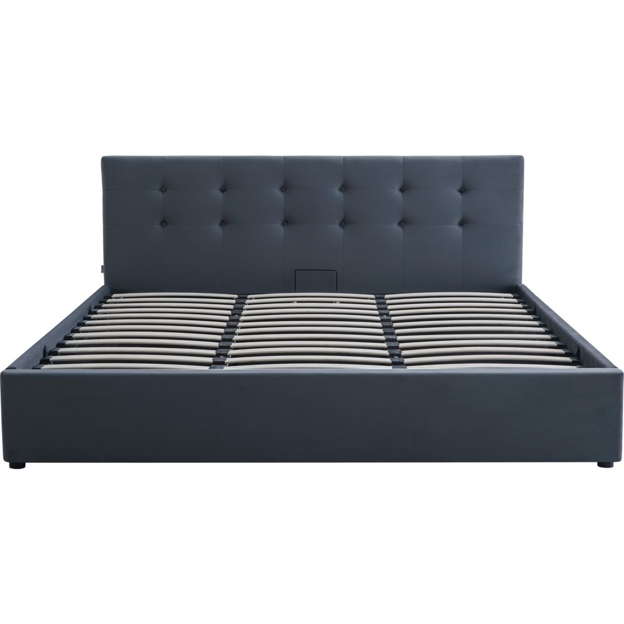 Lit coffre avec tête de lit en velours - TINA