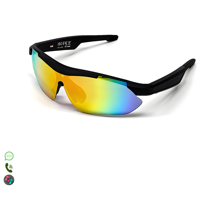 Gafas deportivas inteligentes QY PRO 3. Asistente de voz inteligente, traducción en tiempo real de más de 100 idiomas, control de música/llamadas y lentes UV400.