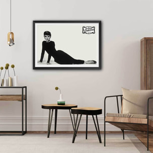 Affiche cinéma Audrey Hepburn Sabrina 1954 Affiche sous cadre noir