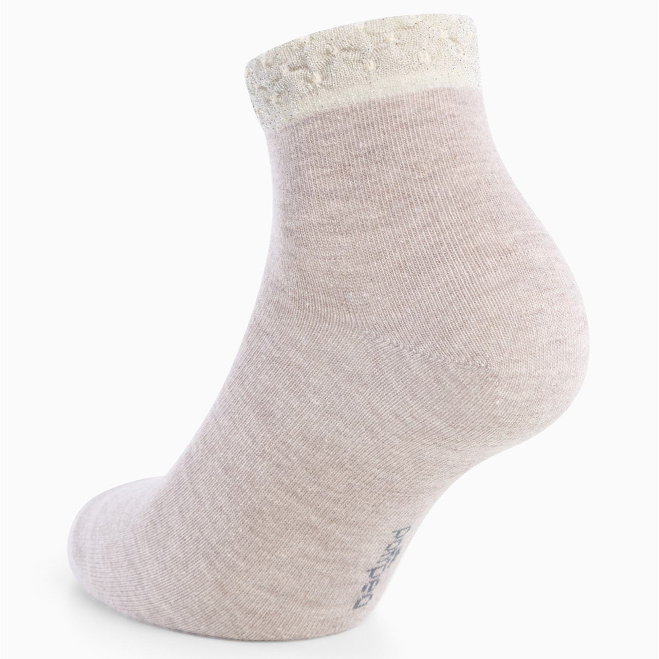 Calza Tosca con bordo in lamè goffrato