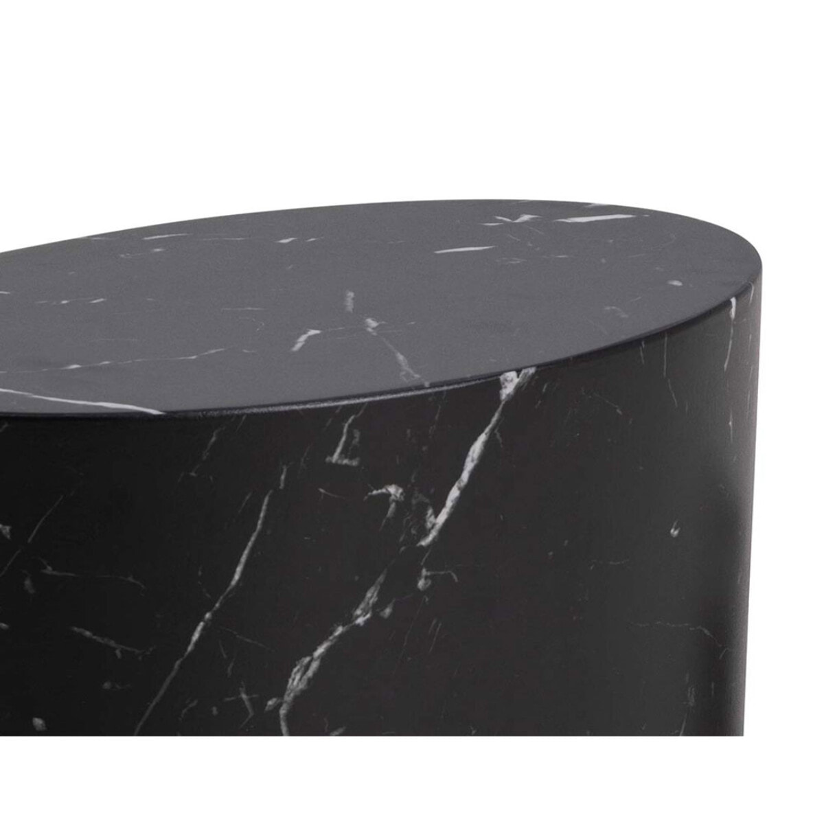 Aeryn - lot de 2 tables basses - effet marbre noir - 48 et 40 cm - Noir
