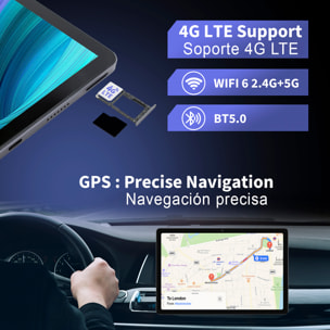 Tablet T606 2.4G+5G WiFi 6. SO Android 14. Schermo 10,95” 1280x800px. 6GB RAM + 6GB Virtual + 128GB. Doppia fotocamera 5 + 13mpx.