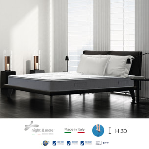 "Irene" H30 cm 120x190 guanciale Memory OMAGGIO a molle insacchettate e 4cm memory Gel